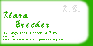 klara brecher business card